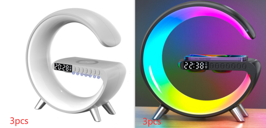New Intelligent G Shaped LED Lamp Bluetooth Speake Wireless Charger Atmosphere Lamp App Control For Bedroom Home Decor Platonel