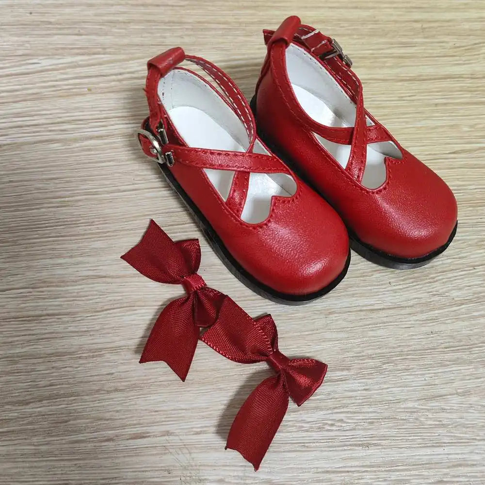 1/3 1/4 Woman Girl SD AOD DOD BJD MSD Dollfie Synthetic Leather Shoes Black Gery YG432 Platonelstore