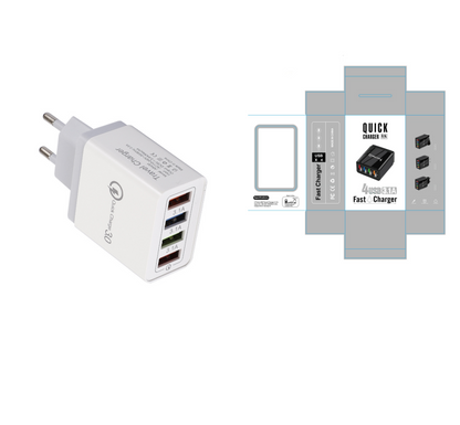 USB Charger Quick Charge 3.0 4 Phone Adapter For Tablet Portable Wall Mobile Charger Fast Charger Platonelstore