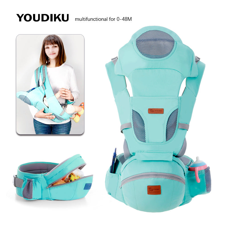 Ergonomic Baby Carrier 0-48M Baby Hipseat Carrier Front Facing Ergonomic Kangaroo Baby Wrap Sling for Baby Travel Platonelstore