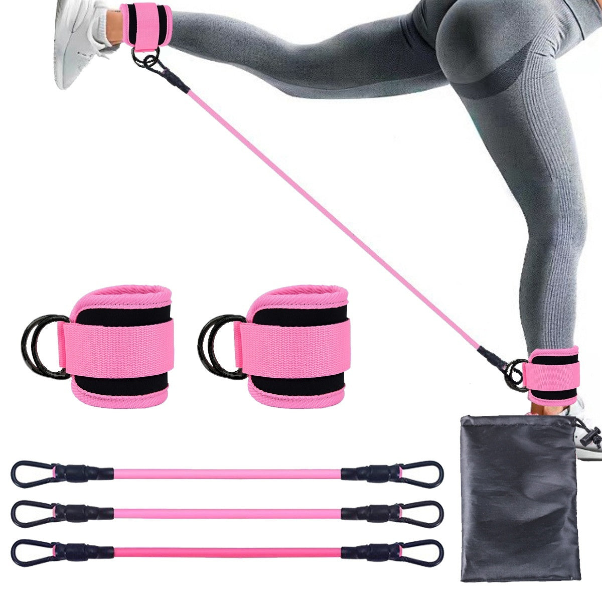 Ankle Strap Resistance Bands Hip Leg Strength Pull Rope Fitness Elastic Training Home Yoga Pilate Crossfit Workout Gym Equipment Platonelstore