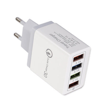 USB Charger Quick Charge 3.0 4 Phone Adapter For Tablet Portable Wall Mobile Charger Fast Charger Platonelstore