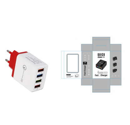 USB Charger Quick Charge 3.0 4 Phone Adapter For Tablet Portable Wall Mobile Charger Fast Charger Platonelstore