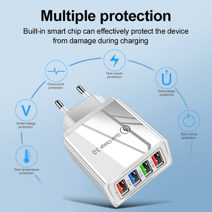 USB Charger Quick Charge 3.0 4 Phone Adapter For Tablet Portable Wall Mobile Charger Fast Charger Platonelstore