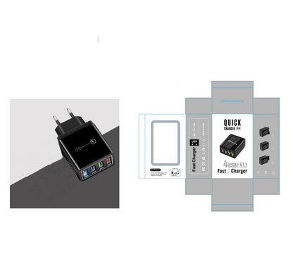 USB Charger Quick Charge 3.0 4 Phone Adapter For Tablet Portable Wall Mobile Charger Fast Charger Platonelstore