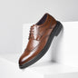 British Pointed Leather Shoes Business Formal Wear Brogue Men's Leather Shoes Men's Korean Casual Shoes Best Man Wedding Shoes Platonelstore