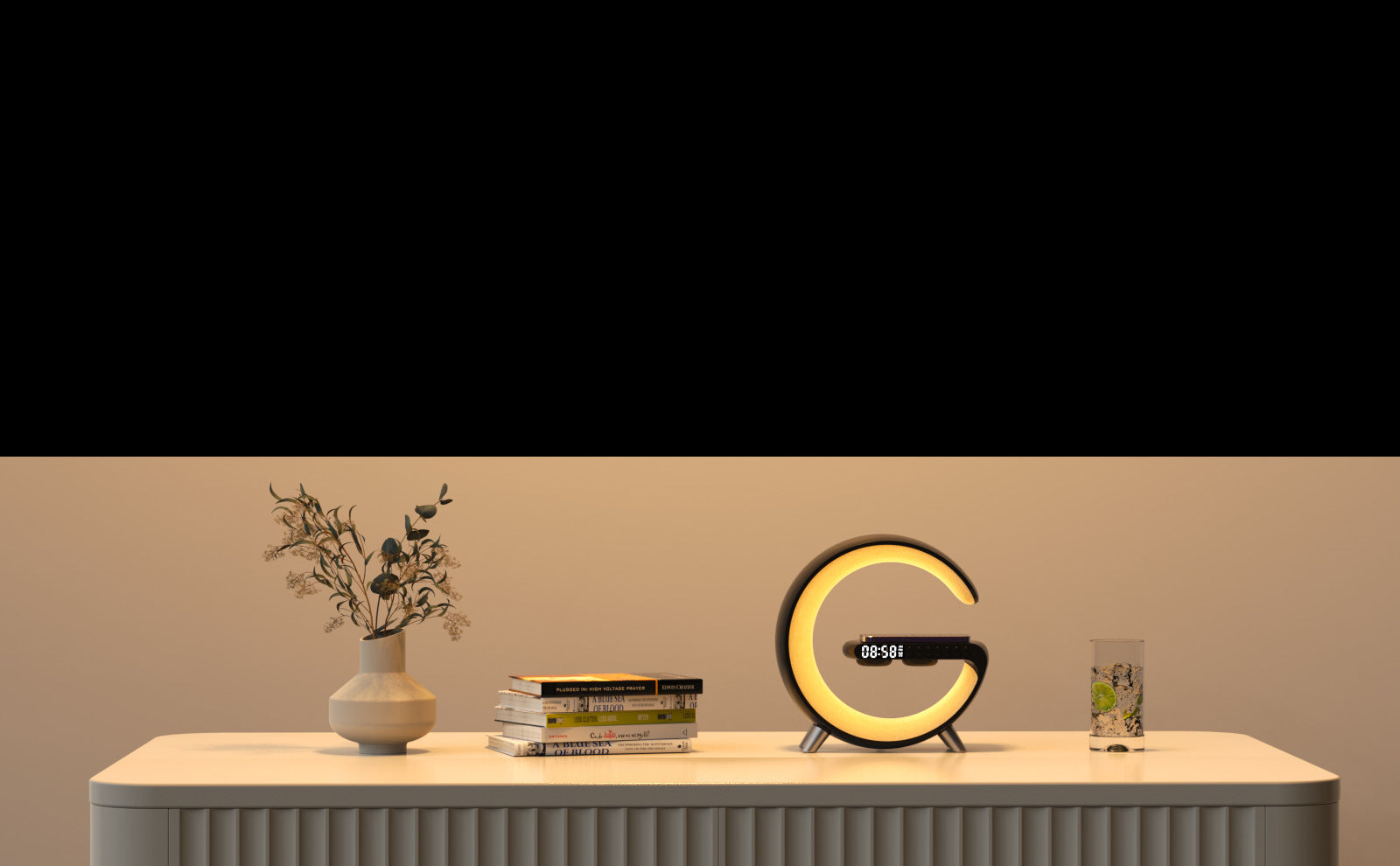 New Intelligent G Shaped LED Lamp Bluetooth Speake Wireless Charger Atmosphere Lamp App Control For Bedroom Home Decor Platonel