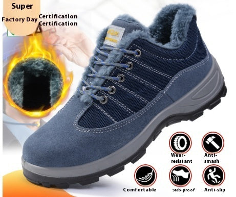 Fireproof Flower Safety Wear-resistant Steel Toe Cap Felt Buckle Welder Shoes Platonelstore