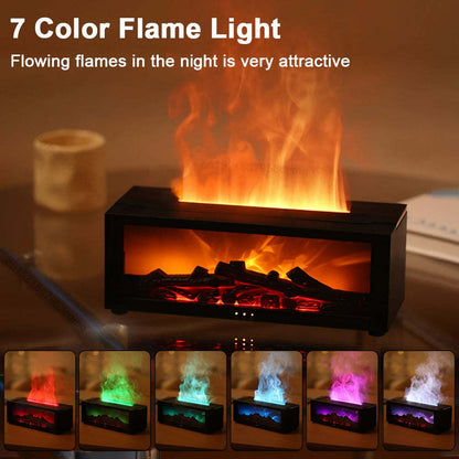 New Flame Aromatherapy Machine Colorful Essential Oil Diffuser Home Large Fog Volume Flame Humidifier 3D Flame Fireplace Machine Platonelstore