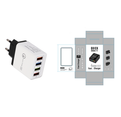USB Charger Quick Charge 3.0 4 Phone Adapter For Tablet Portable Wall Mobile Charger Fast Charger Platonelstore