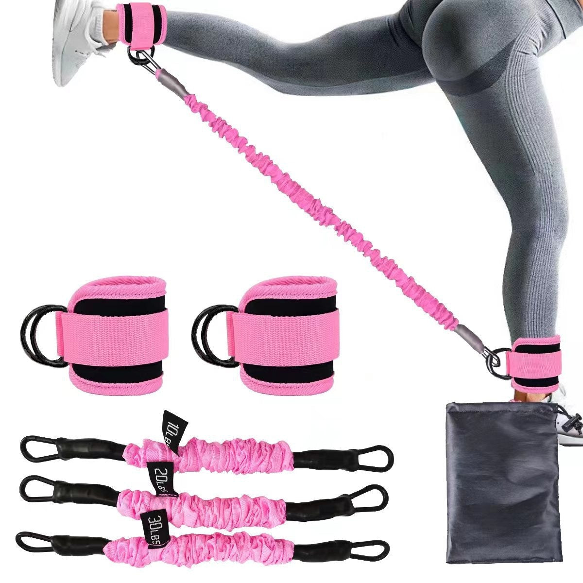 Ankle Strap Resistance Bands Hip Leg Strength Pull Rope Fitness Elastic Training Home Yoga Pilate Crossfit Workout Gym Equipment Platonelstore