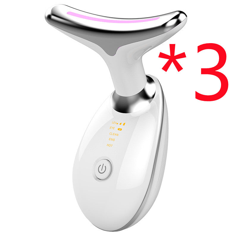 EMS Thermal Neck Lifting And Tighten Massager Electric Microcurrent Wrinkle Remover LED Photon Face Beauty Device For Woman Platonel