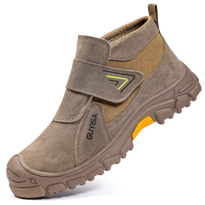 Fireproof Flower Safety Wear-resistant Steel Toe Cap Felt Buckle Welder Shoes Platonelstore