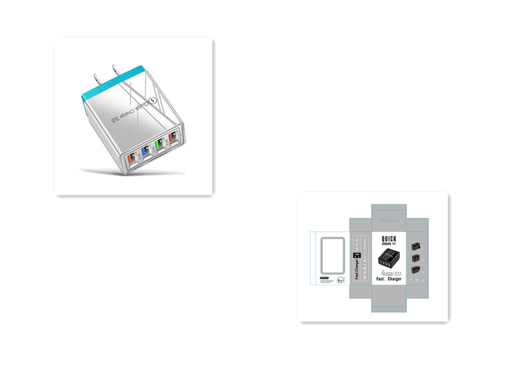 USB Charger Quick Charge 3.0 4 Phone Adapter For Tablet Portable Wall Mobile Charger Fast Charger Platonelstore