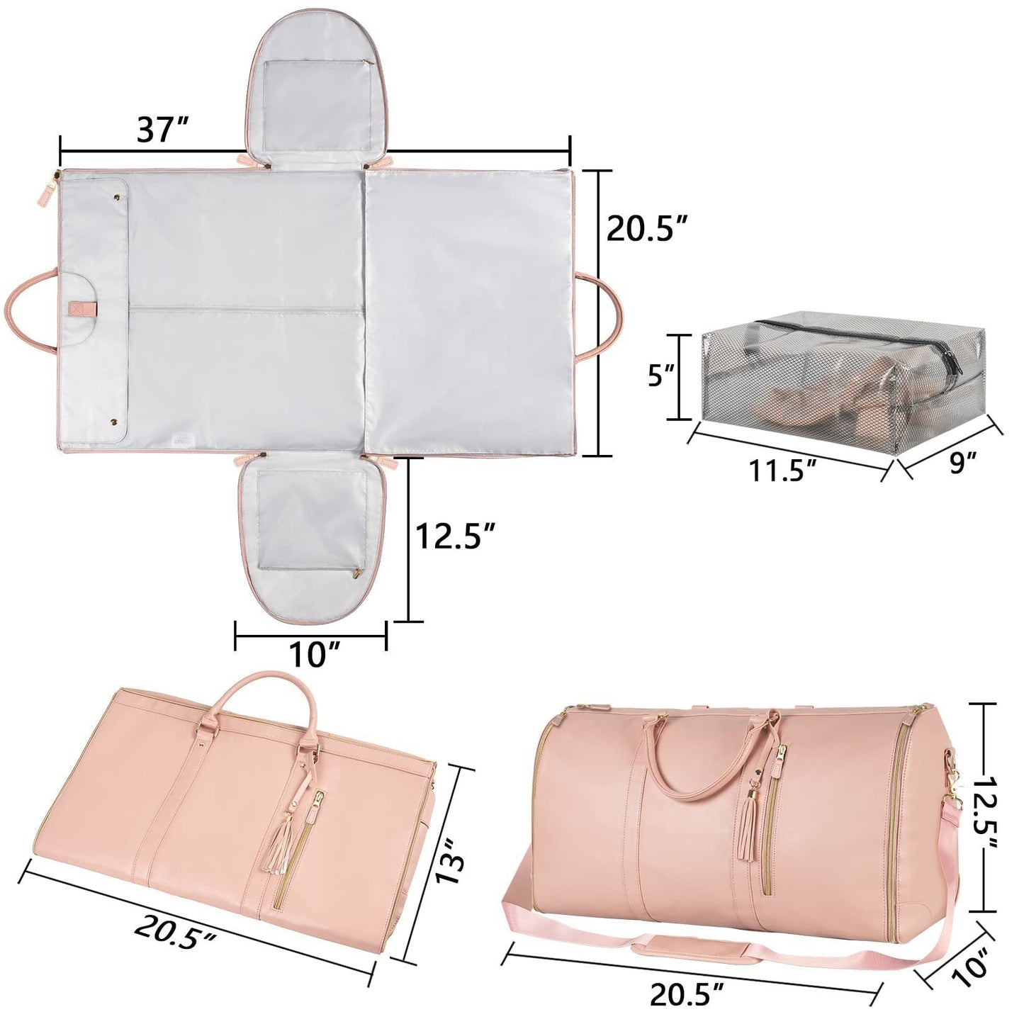 Large Capacity Travel Duffle Bag Women's Handbag Folding Suit Bag Waterproof Clothes Totes Platonelstore