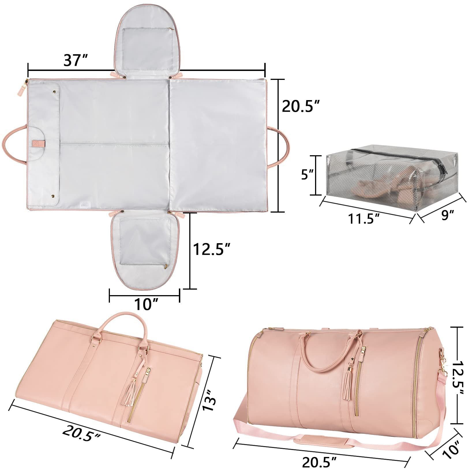 Large Capacity Travel Duffle Bag Women's Handbag Folding Suit Bag Waterproof Clothes Totes Platonelstore