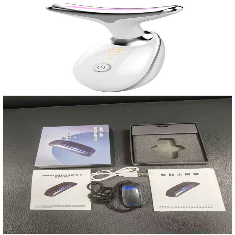EMS Thermal Neck Lifting And Tighten Massager Electric Microcurrent Wrinkle Remover LED Photon Face Beauty Device For Woman Platonel