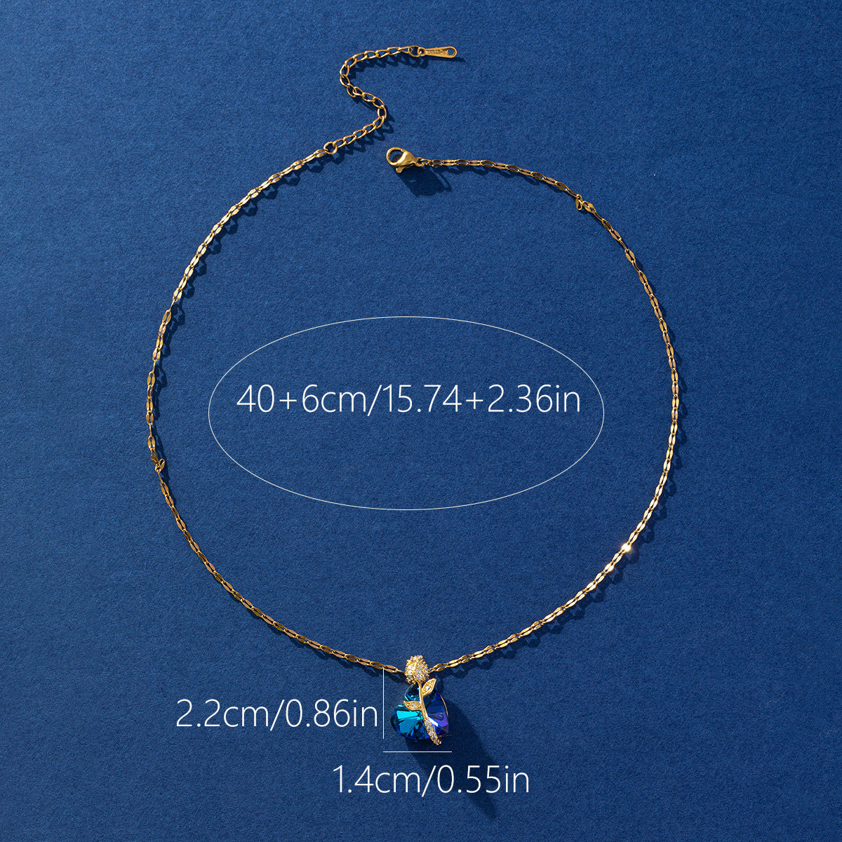 Women's Fashion Sapphire Heart Pendant Necklace Platonelstore