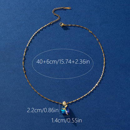 Women's Fashion Sapphire Heart Pendant Necklace Platonelstore