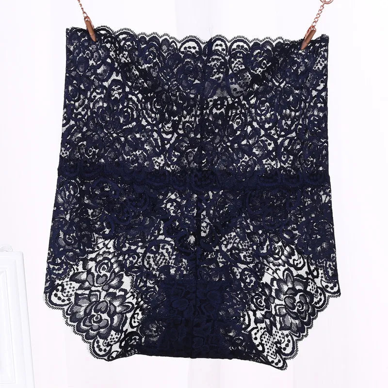 Lace Panties Women's High Waist Sexy Transparent Large Size Hips and Abdomen Seamless Triangle Women's Panties Pure Cotton Cloth Platonelstore