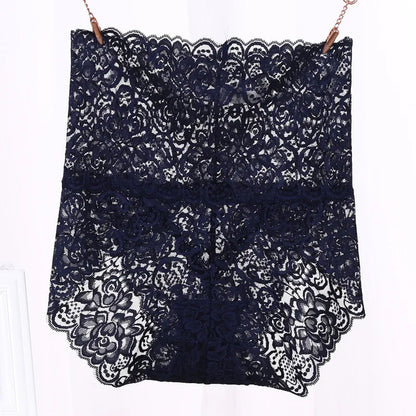 Lace Panties Women's High Waist Sexy Transparent Large Size Hips and Abdomen Seamless Triangle Women's Panties Pure Cotton Cloth Platonelstore