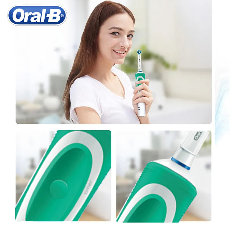 Electric Toothbrush 2D Rotary Vibration Clean Charging Tooth Brush Cross Action Bristle Oral Care 4 Gift Brush Heads Free Platonel