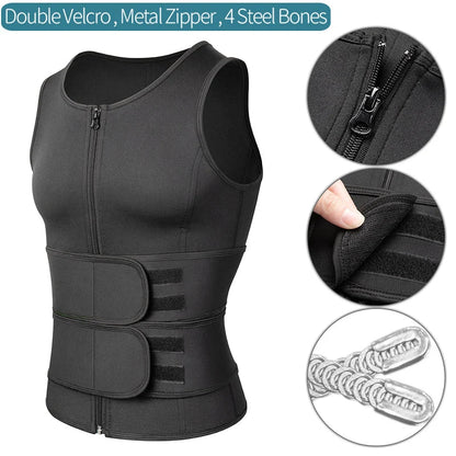 Men Waist Trainer Sauna Vest Fitness Corset Abdomen Slimming Body Shaper Belly Reducing Shapewear Burn Fat Shirt Trimmer Belt Platonelstore