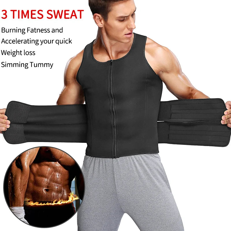 Men Waist Trainer Sauna Vest Fitness Corset Abdomen Slimming Body Shaper Belly Reducing Shapewear Burn Fat Shirt Trimmer Belt Platonelstore