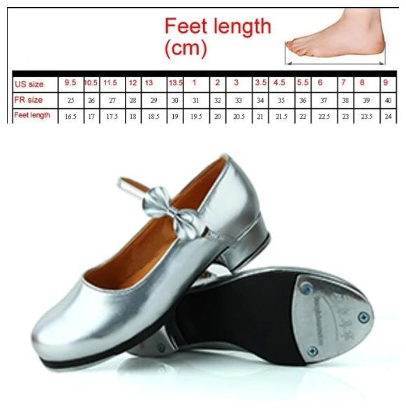 Black And White Tap Shoes Women Girls Kids Tap Dance Shoes Bow Tie Mary Jane Style Shiny Patent PU Leather Size 26-40 Platonel