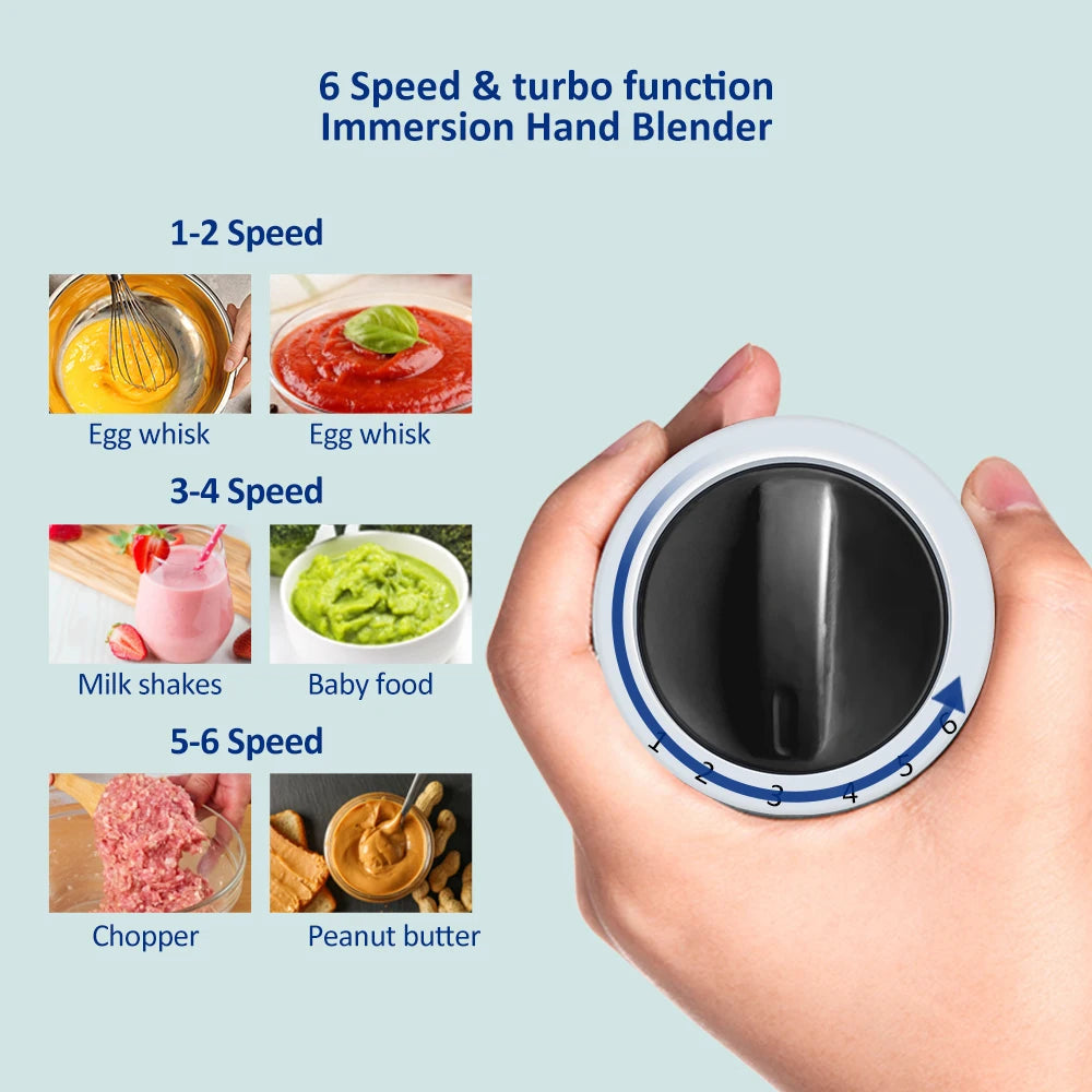 BioloMix 1200W 4-in-1 Immersion Hand Stick Blender Mixer Vegetable Meat Grinder 800ml Chopper Whisk 600ml Smoothie Cup Platonelstore