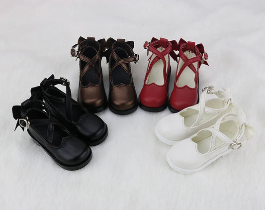 1/3 1/4  Woman Girl SD AOD DOD BJD MSD Dollfie Synthetic Leather Shoes Black Gery YG432 Platonelstore