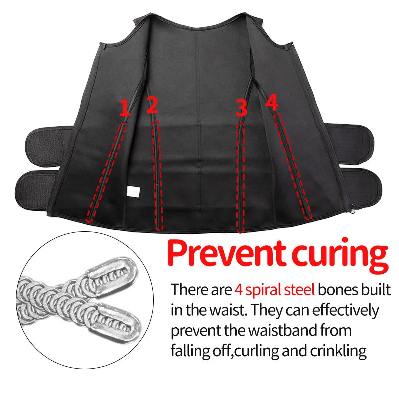 Men Waist Trainer Sauna Vest Fitness Corset Abdomen Slimming Body Shaper Belly Reducing Shapewear Burn Fat Shirt Trimmer Belt Platonelstore