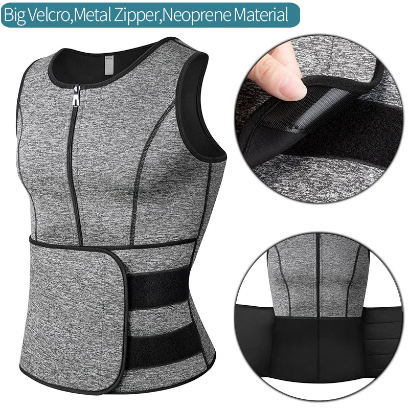Men Waist Trainer Sauna Vest Fitness Corset Abdomen Slimming Body Shaper Belly Reducing Shapewear Burn Fat Shirt Trimmer Belt Platonelstore