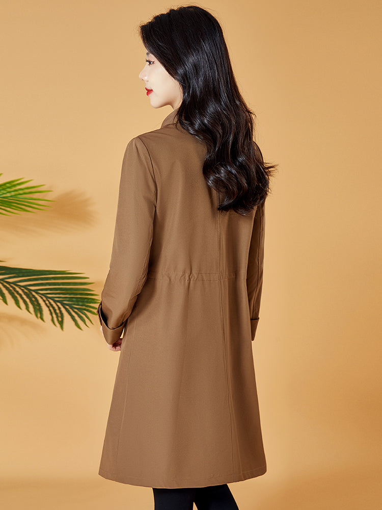 Hangzhou Italian Lady Western Style Mid-Length Trench Coat Outwear Platonelstore
