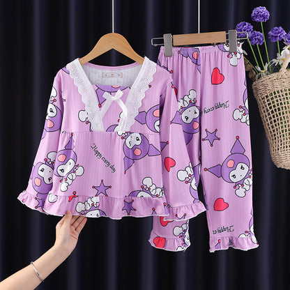 Air Conditioning Clothes Spring & Fall Cinnamoroll Babycinnamoroll Two-piece Set Summer Pajamas Platonelstore