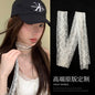 White Lace Mesh Embroidered Flower Narrow Scarf South Korea Ins Accessories Slender Fancy Easiest for Match Scarf Summer Women Platonelstore