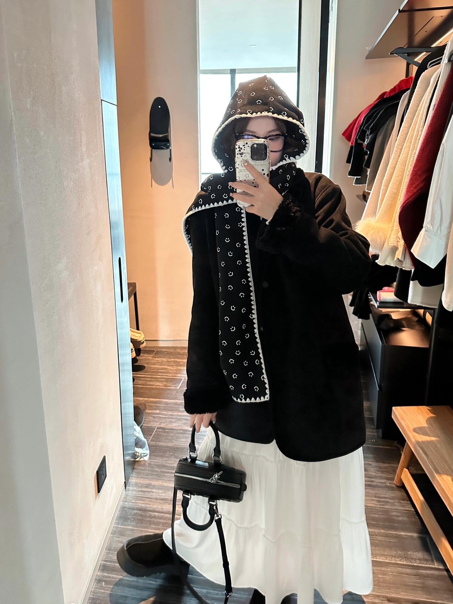 Minjiena Cute Smiling Face Lace Scarf Hat Platonelstore