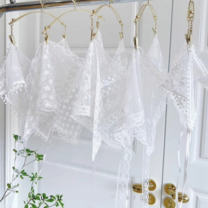 Triangular Binder Super Fairy French White Summer Female Lace Platonelstore