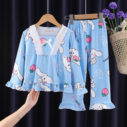 Air Conditioning Clothes Spring & Fall Cinnamoroll Babycinnamoroll Two-piece Set Summer Pajamas Platonelstore