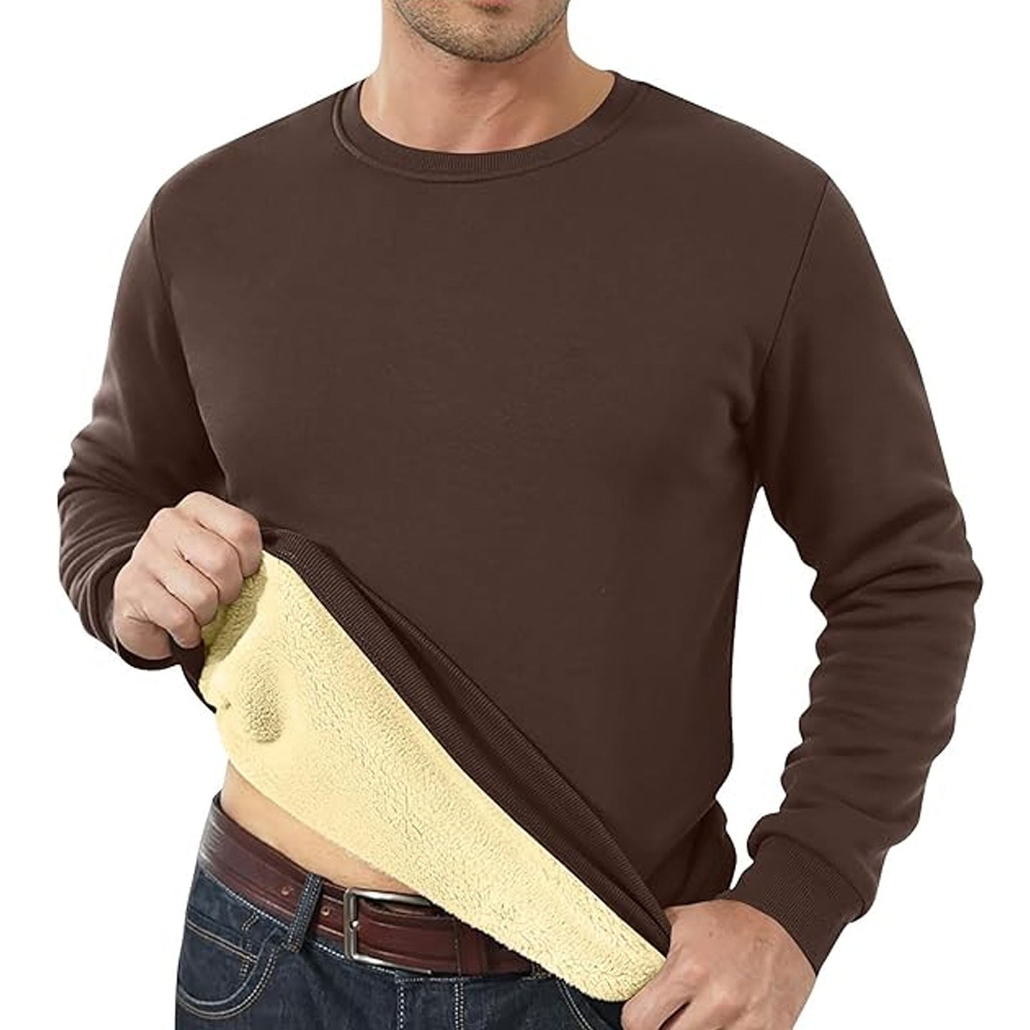 Men's Fleece Lined Padded Warm Keeping Loose Pullover Cashmere Hoodie Platonelstore