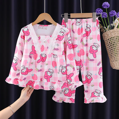 Air Conditioning Clothes Spring & Fall Cinnamoroll Babycinnamoroll Two-piece Set Summer Pajamas Platonelstore