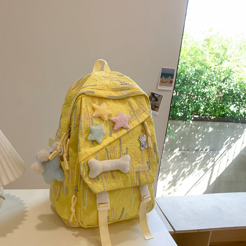 Backpack Casual High School Student Female Ruffle Schoolbag Platonelstore