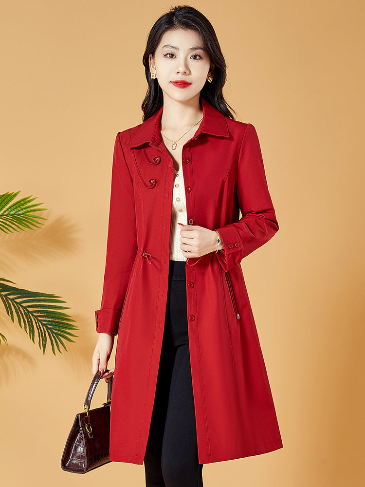 Hangzhou Italian Lady Western Style Mid-Length Trench Coat Outwear Platonelstore