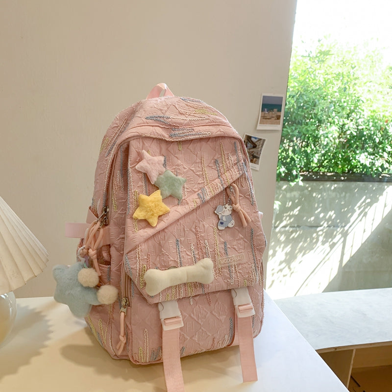 Backpack Casual High School Student Female Ruffle Schoolbag Platonelstore