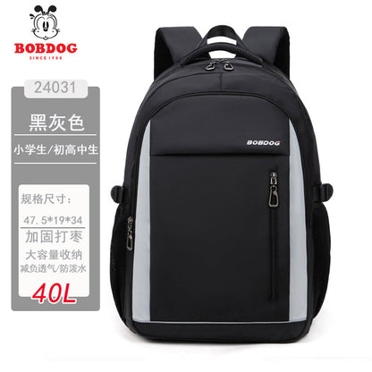Bobdog Backpack Men's Travel Backpack Business Trip Computer Bag Male Junior High School Student College Students Bag Super Large Capacity Platonelstore