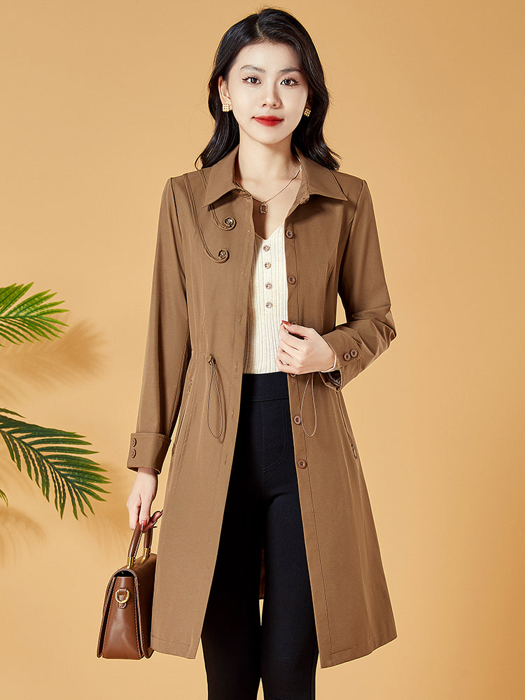 Hangzhou Italian Lady Western Style Mid-Length Trench Coat Outwear Platonelstore