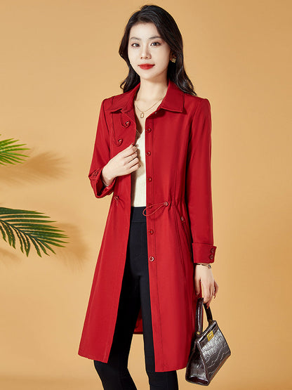 Hangzhou Italian Lady Western Style Mid-Length Trench Coat Outwear Platonelstore