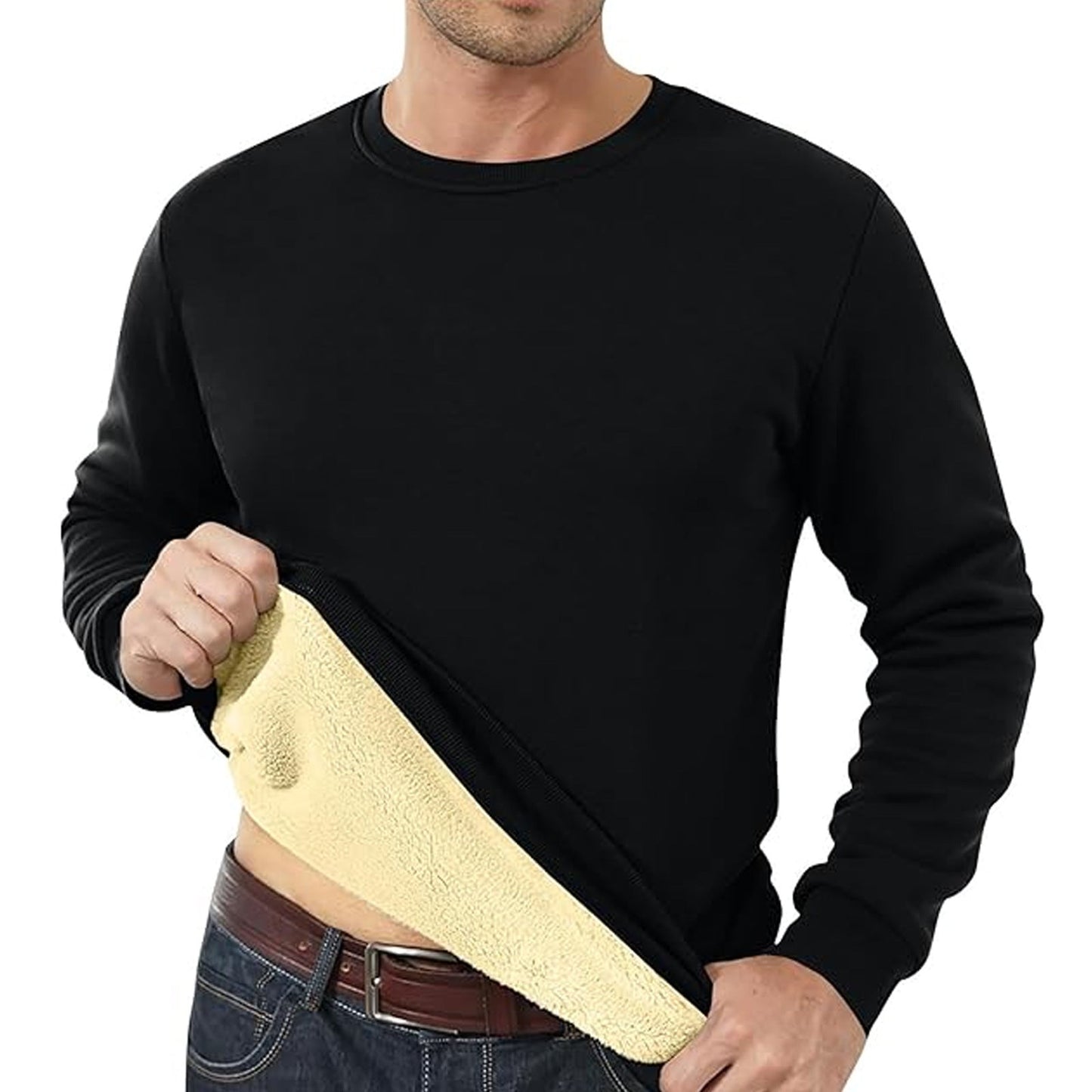 Men's Fleece Lined Padded Warm Keeping Loose Pullover Cashmere Hoodie Platonelstore
