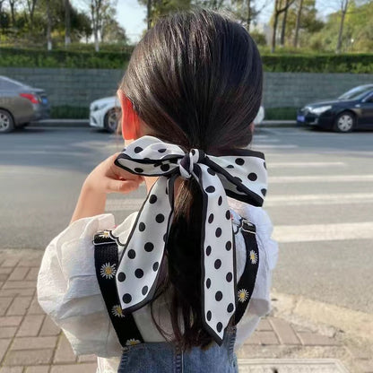 Girls' Vintage Bow Thin Narrow Polka Dot Winter Hair Band Platonelstore