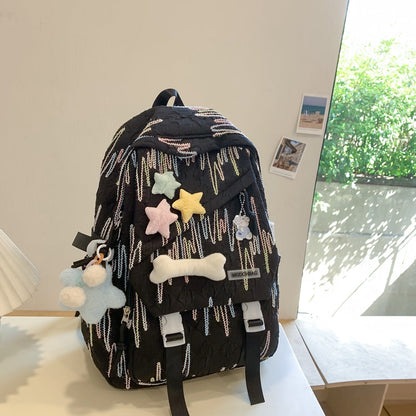 Backpack Casual High School Student Female Ruffle Schoolbag Platonelstore
